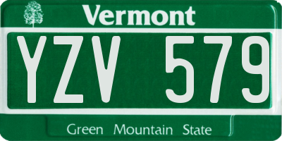 VT license plate YZV579