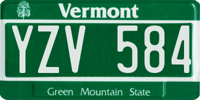 VT license plate YZV584