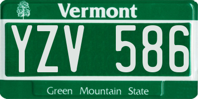 VT license plate YZV586