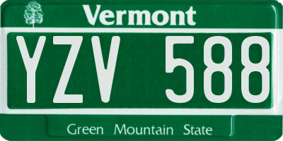 VT license plate YZV588