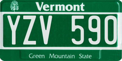 VT license plate YZV590