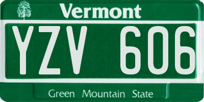 VT license plate YZV606
