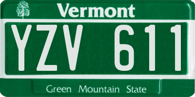 VT license plate YZV611