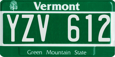 VT license plate YZV612