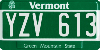 VT license plate YZV613