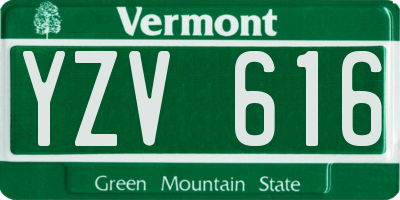 VT license plate YZV616