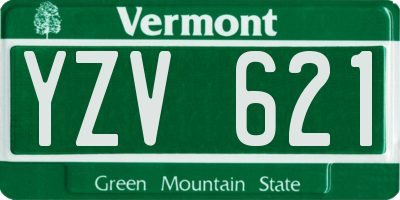 VT license plate YZV621