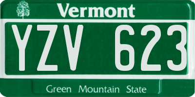 VT license plate YZV623