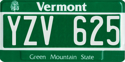 VT license plate YZV625