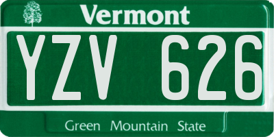 VT license plate YZV626
