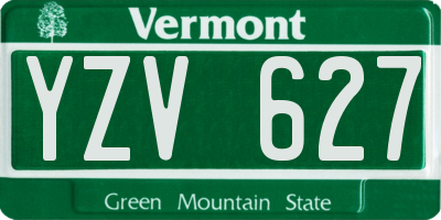 VT license plate YZV627