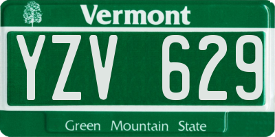 VT license plate YZV629