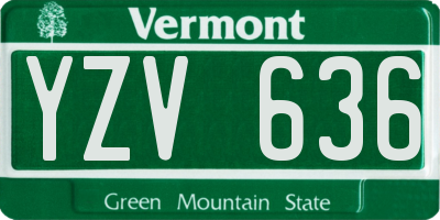 VT license plate YZV636
