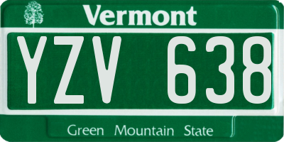 VT license plate YZV638