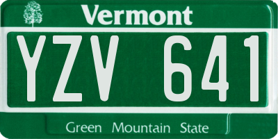 VT license plate YZV641