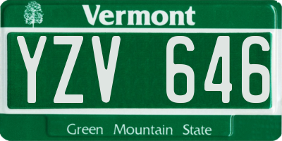 VT license plate YZV646