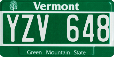 VT license plate YZV648