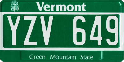 VT license plate YZV649