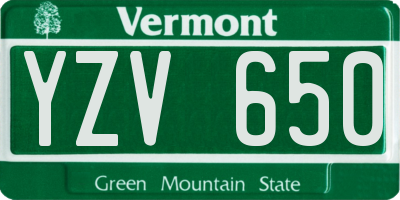 VT license plate YZV650