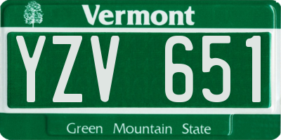 VT license plate YZV651