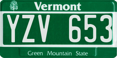 VT license plate YZV653