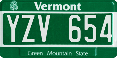 VT license plate YZV654