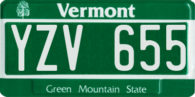 VT license plate YZV655