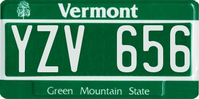 VT license plate YZV656