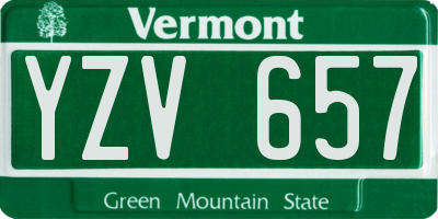 VT license plate YZV657