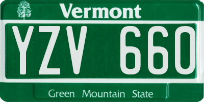 VT license plate YZV660