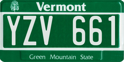 VT license plate YZV661