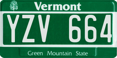 VT license plate YZV664