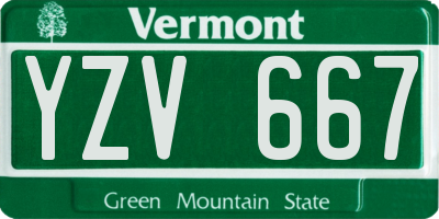 VT license plate YZV667