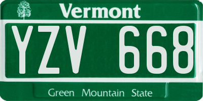 VT license plate YZV668