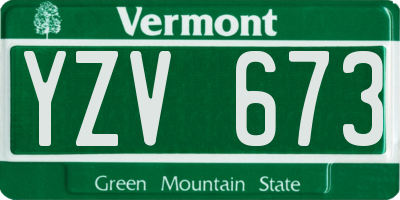 VT license plate YZV673