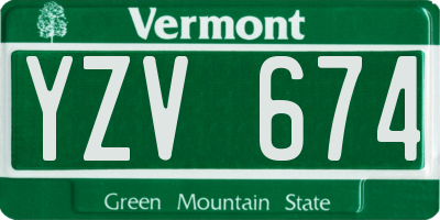 VT license plate YZV674