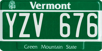 VT license plate YZV676