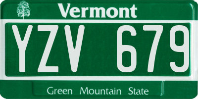 VT license plate YZV679