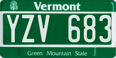 VT license plate YZV683