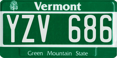 VT license plate YZV686
