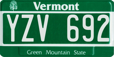 VT license plate YZV692