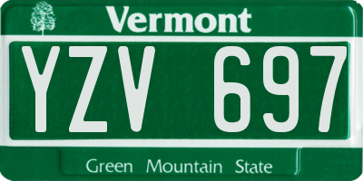 VT license plate YZV697