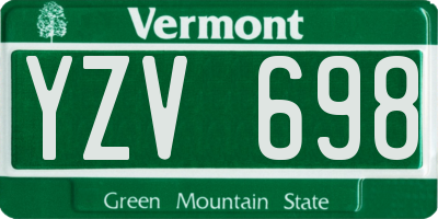 VT license plate YZV698