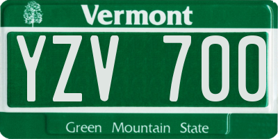 VT license plate YZV700