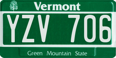 VT license plate YZV706