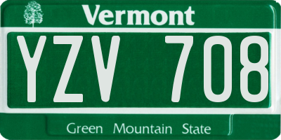 VT license plate YZV708