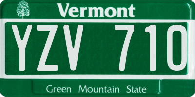VT license plate YZV710
