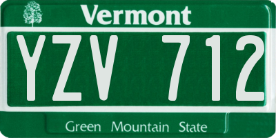 VT license plate YZV712
