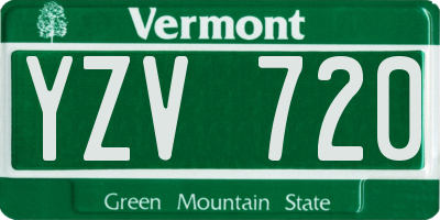 VT license plate YZV720