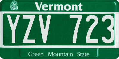 VT license plate YZV723
